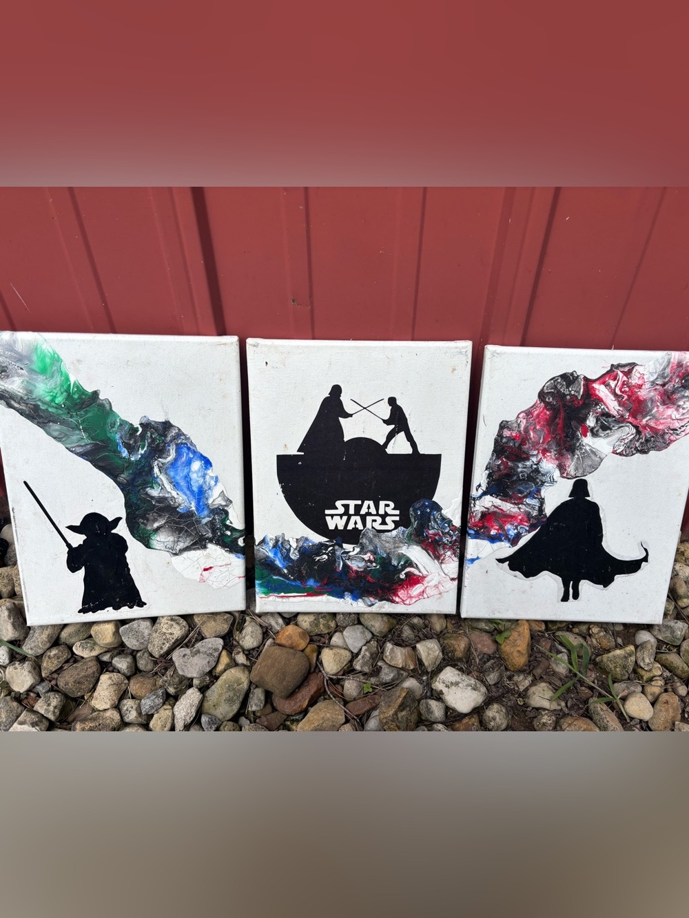 Star Wars Black and White Silhouette Canvas Wall Art